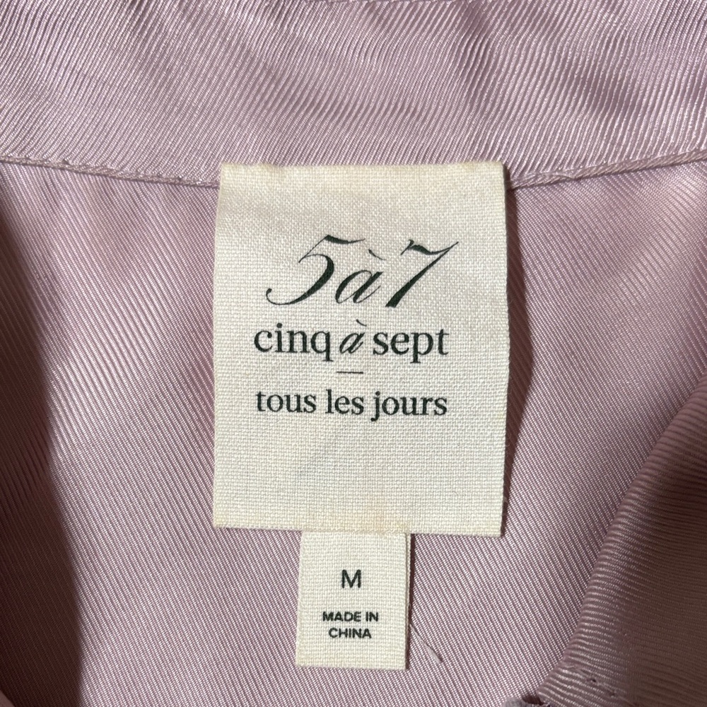 Cinq à Sept Pink Top Holly Satin shirt/jacket. NWOT - Picture 7 of 8
